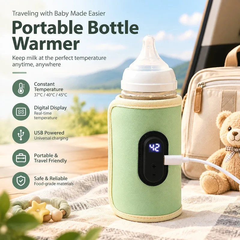 Baby Food Warmer - Draagbare USB-fleswarmer voor babyvoeding, ideaal voor